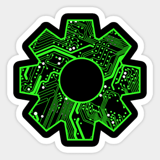 Green Techie Circuit Board Gear Sticker